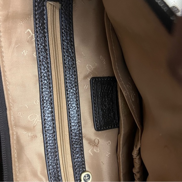 Rioni Quadra Chained Cream and Brown Tote Handbag - Picture 9 of 11